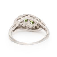 DEMANTOID GARNET AND DIAMOND BYPASS RING