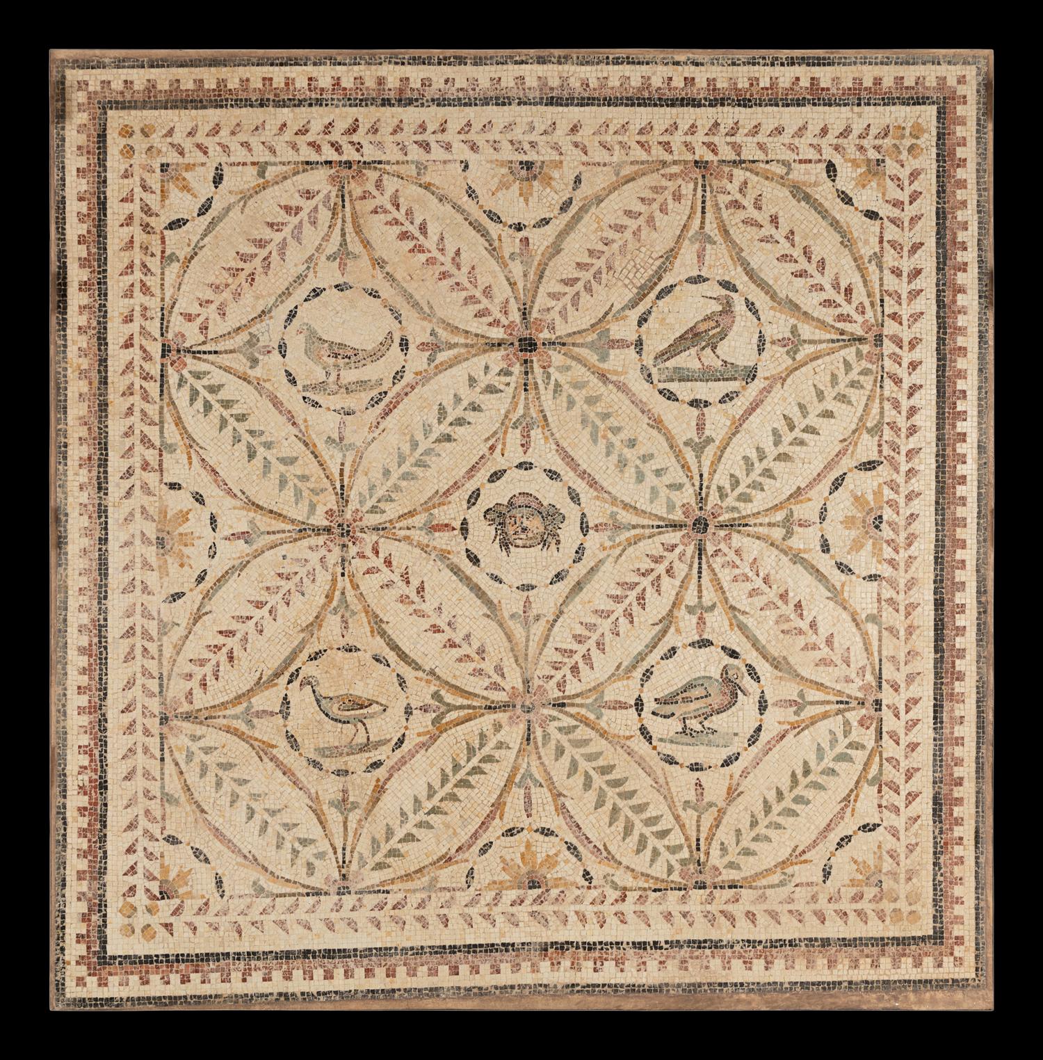 A Roman Style Marble Mosaic Panel