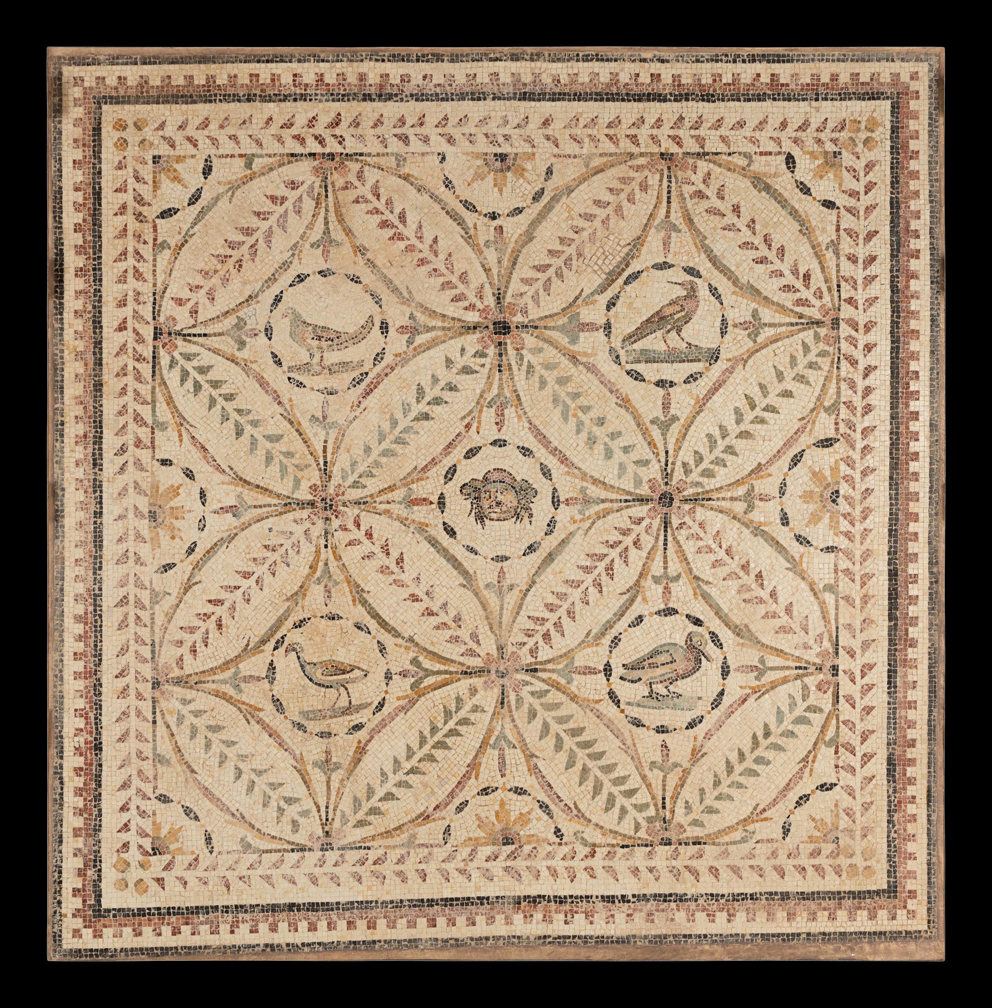A Roman Style Marble Mosaic Panel