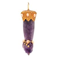 AMETHYST AND CORAL FIGA PENDANT