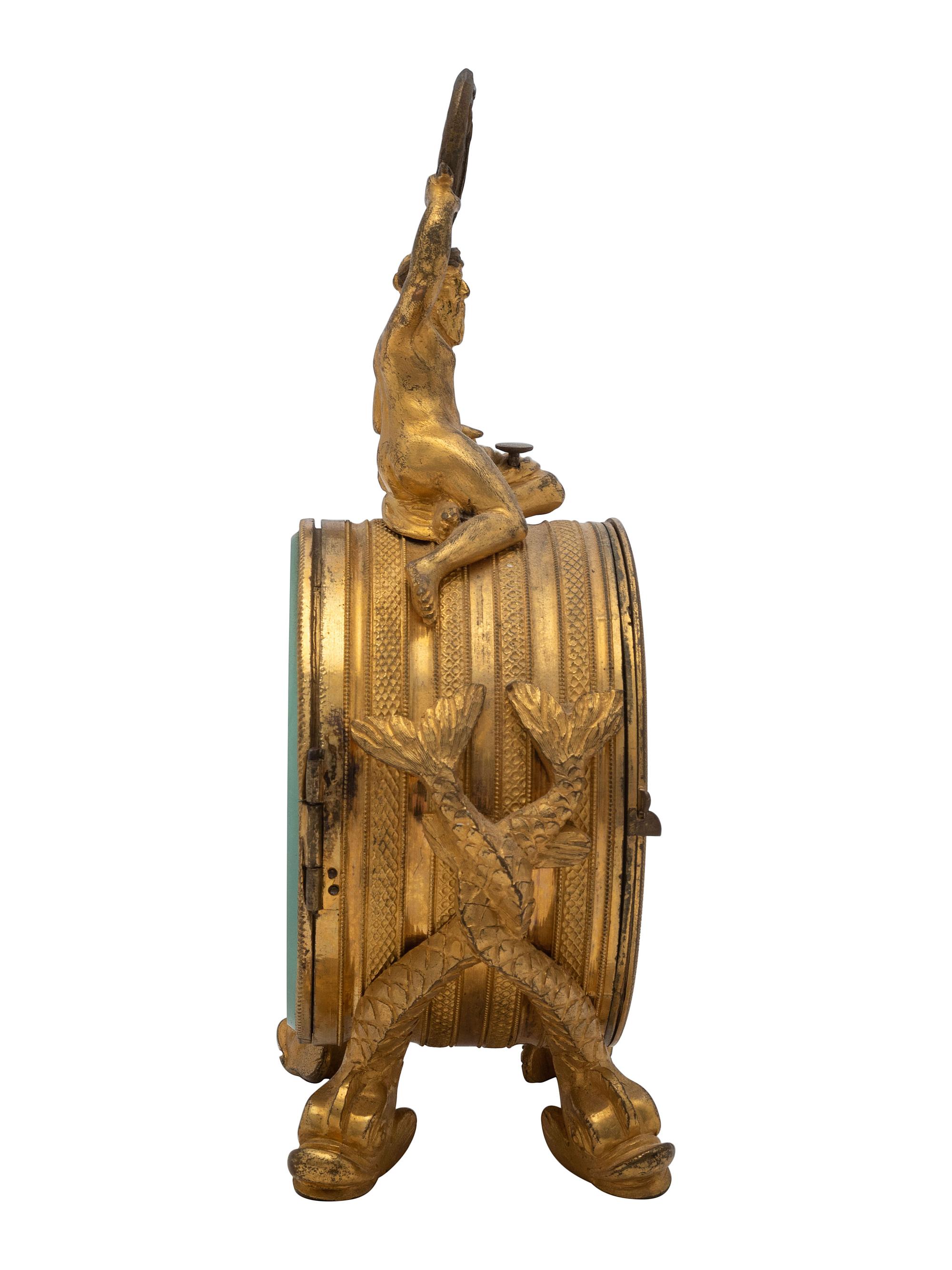An Austrian Gilt Metal Travel Clock