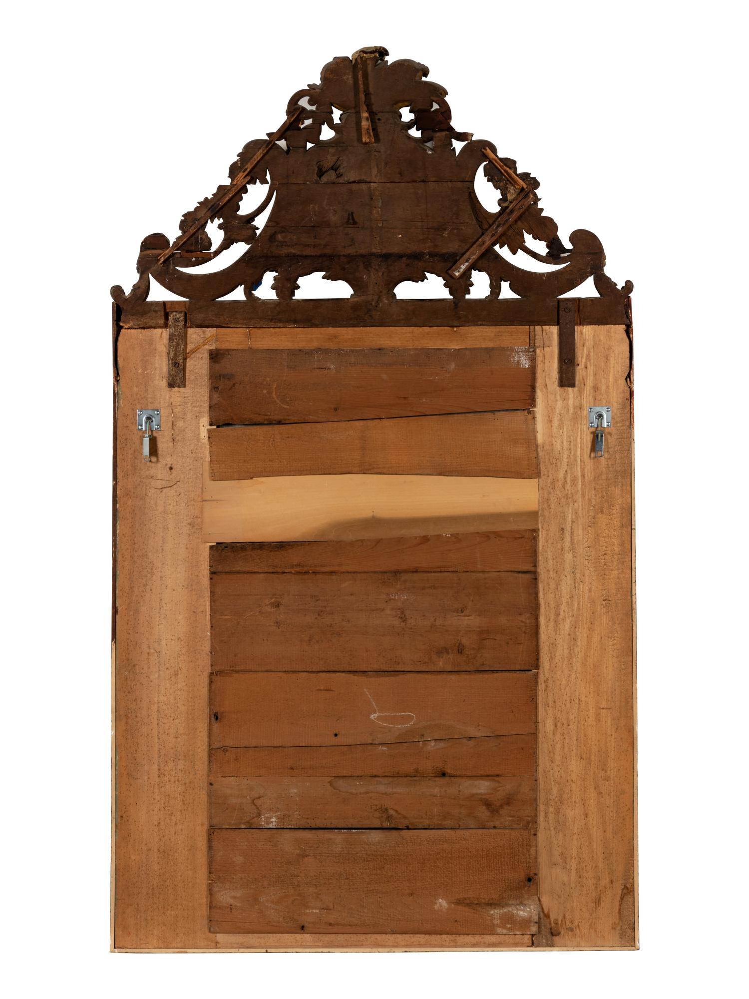 A Continental Painted and Parcel Gilt Pier Mirror