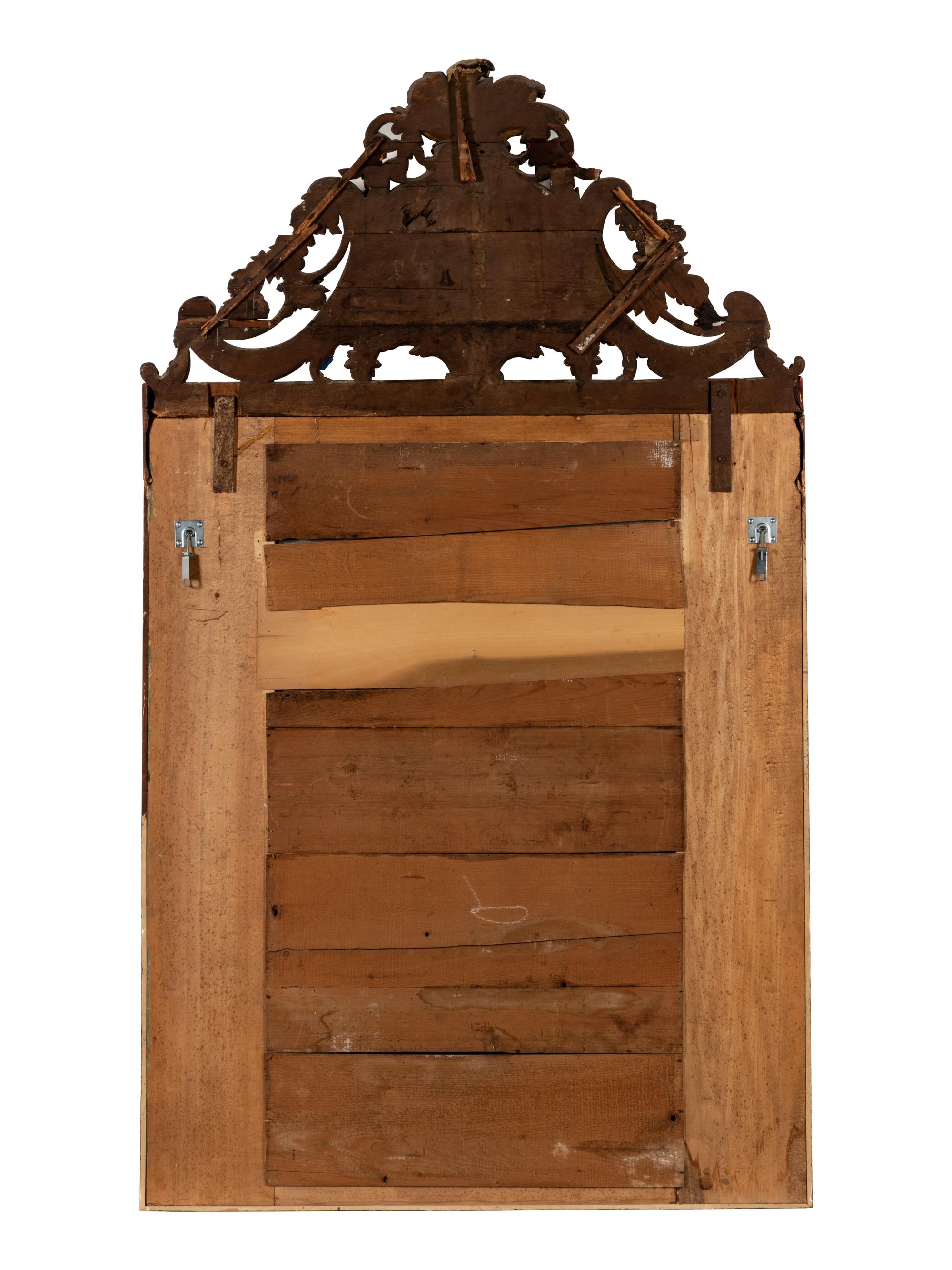 A Continental Painted and Parcel Gilt Pier Mirror