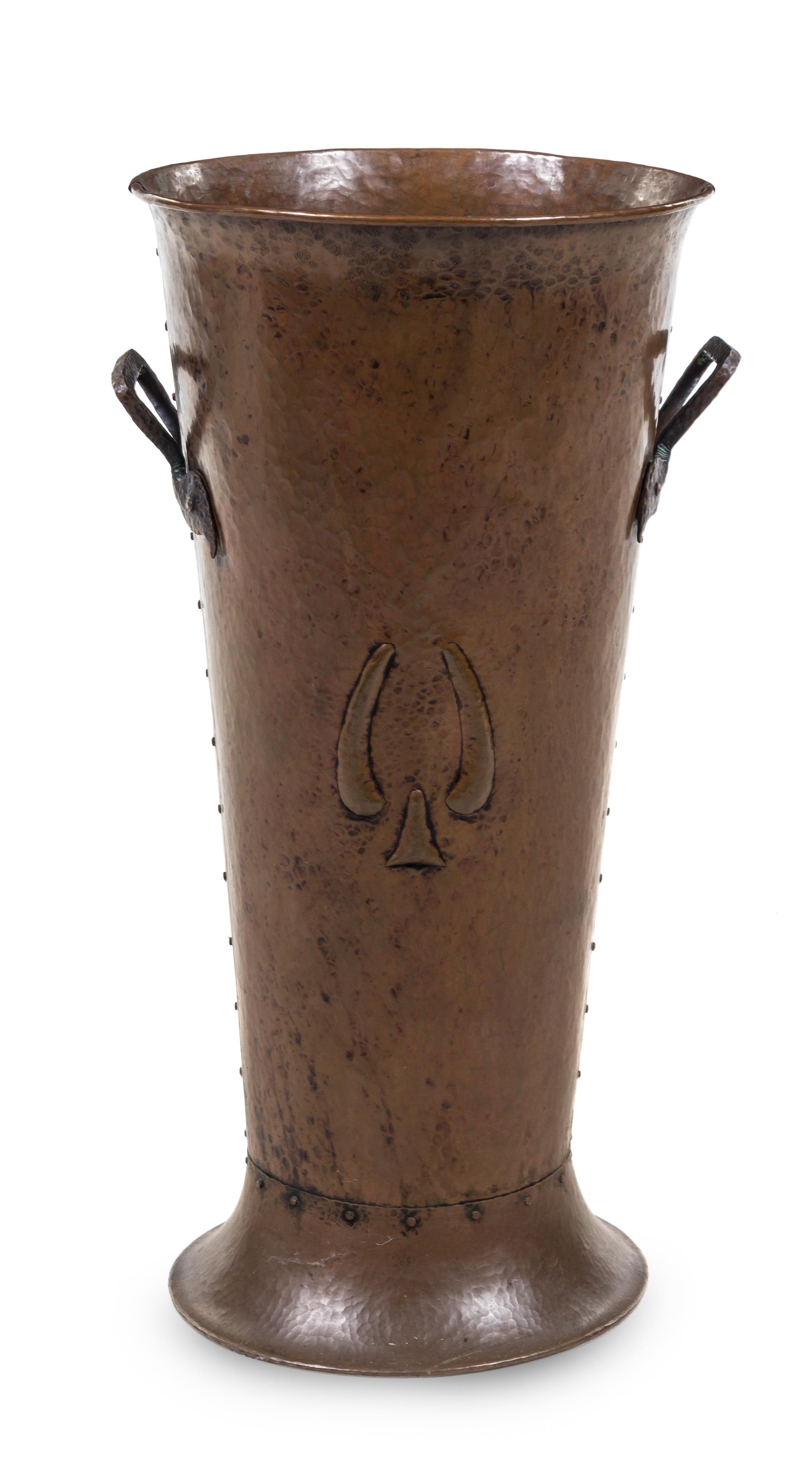 Gustav Stickley, (American, 1858-1942), a copper umbrella stand, model no. 382