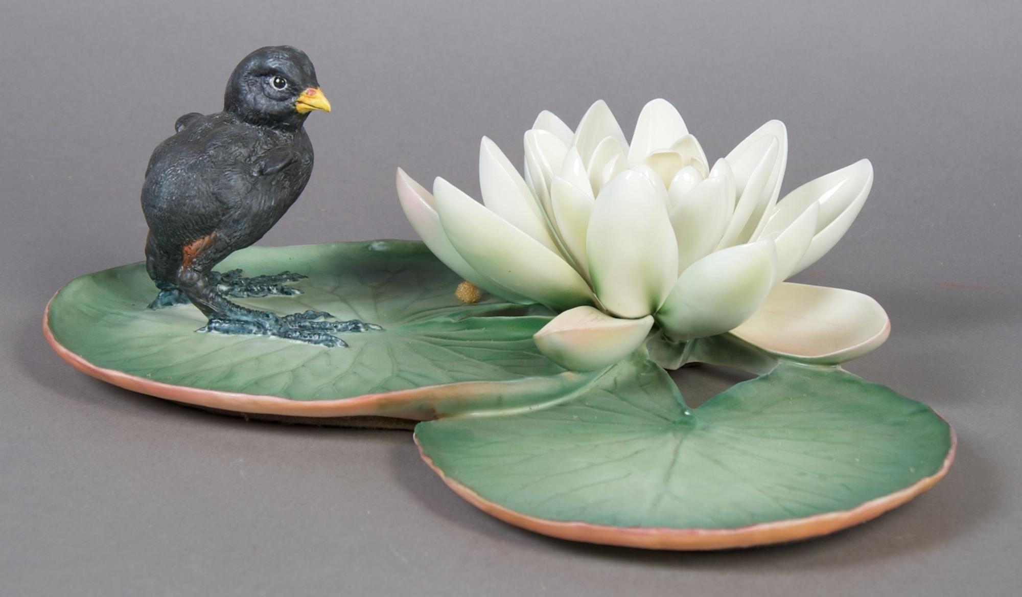 A Royal Worcester Dorothy Doughty Bird, Moorhen Chick, Length 12 1/2 inches.