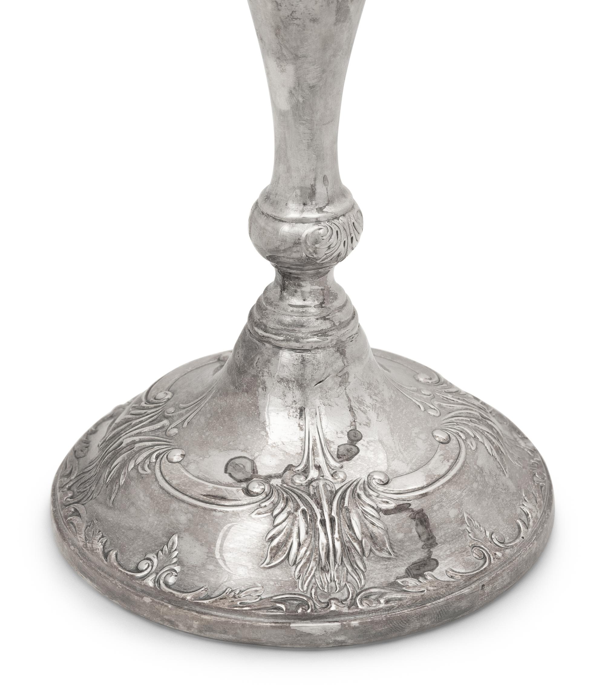 A Pair of American Silver Three-Light Candelabra
