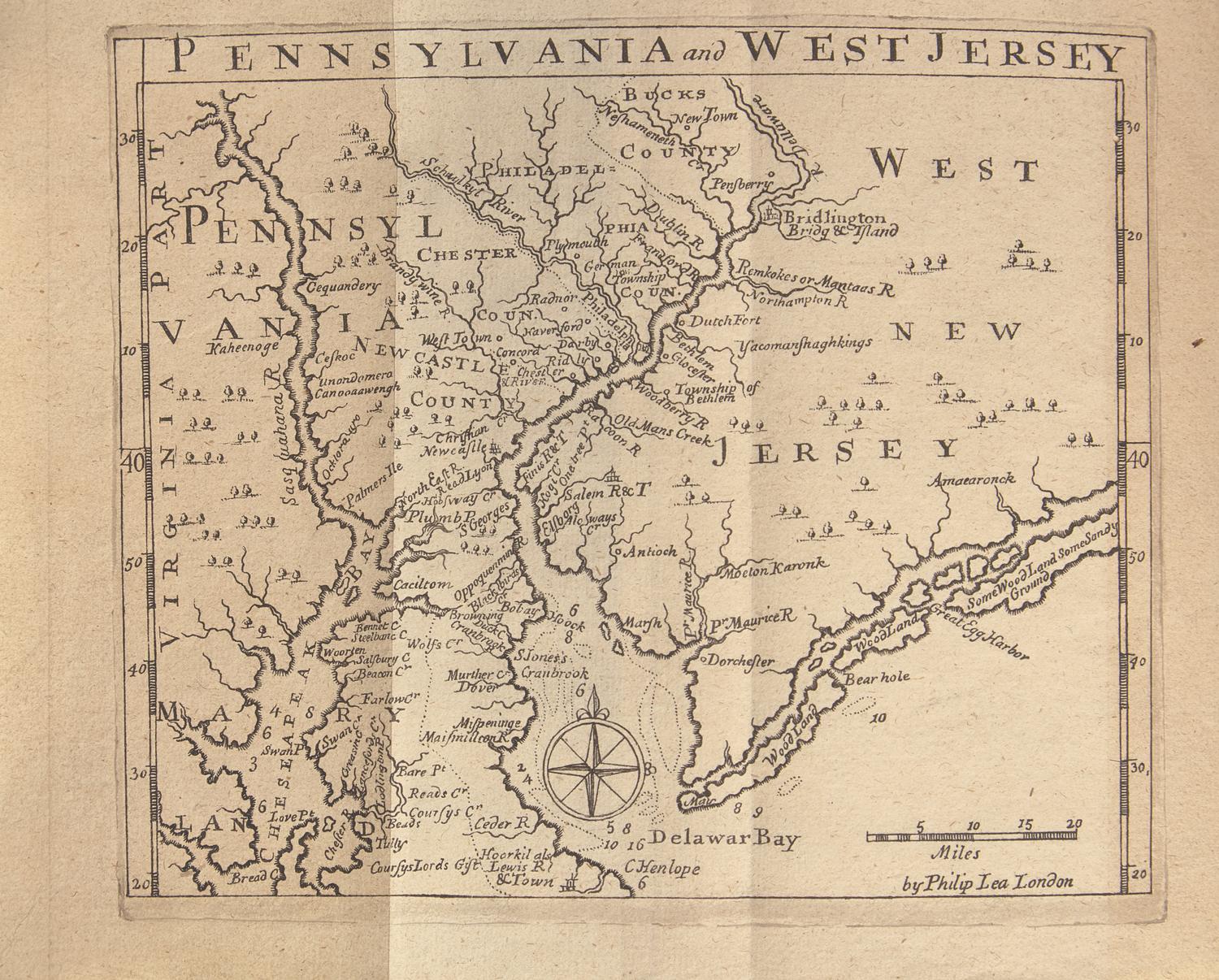 [Americana] Thomas, Gabriel. An Historical and Geographical Account of the Province and Country of Pensilvania; and of West-New-Jersey in America...With a Map of both Countries