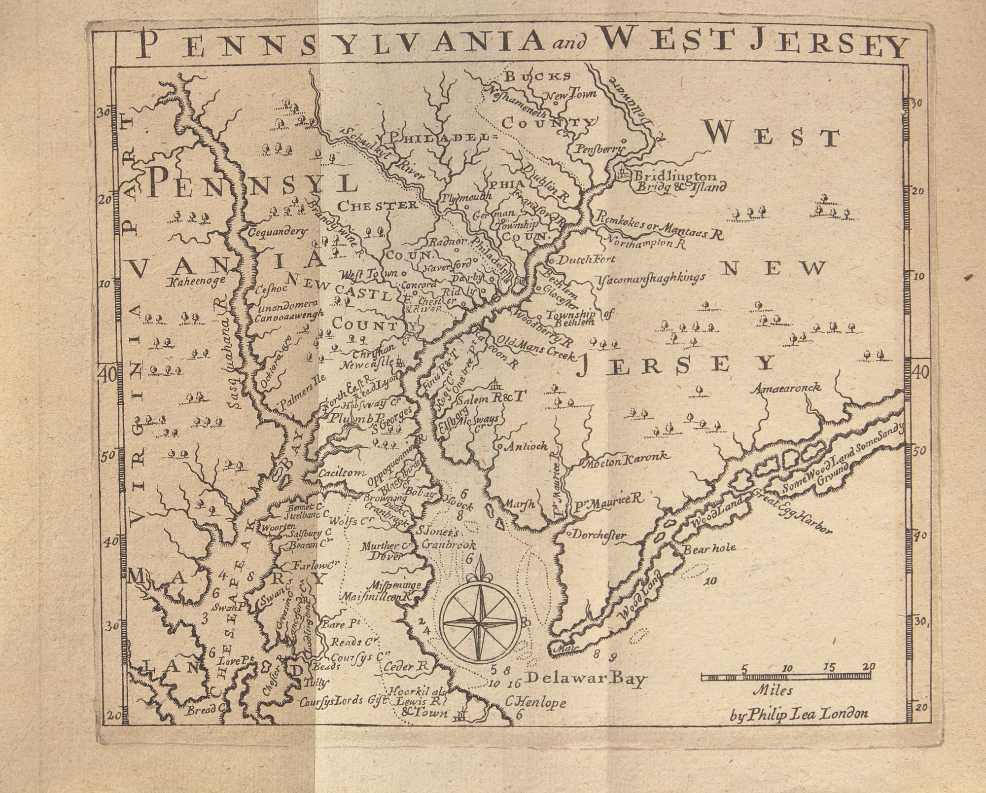 [Americana] Thomas, Gabriel. An Historical and Geographical Account of the Province and Country of Pensilvania; and of West-New-Jersey in America...With a Map of both Countries