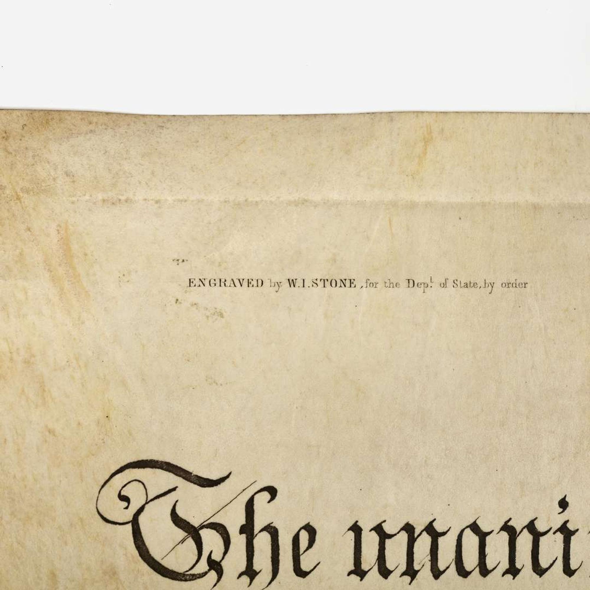 [Stone, William J.] In Congress, July 4, 1776. The unanimous Declaration of the thirteen united States of America