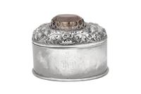 A Scottish Victorian Silver and Quartz-Inset Table Casket