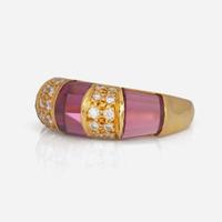 An 18K Yellow Gold, Diamond, and Tourmaline Tiffany & Co. Ring