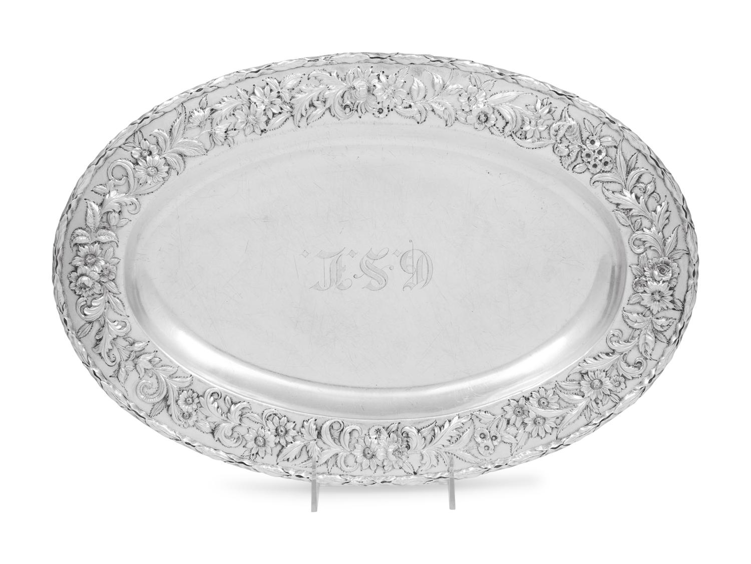 An S. Kirk & Son Repoussé Silver Serving Dish