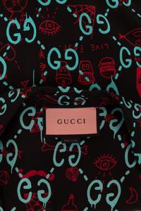 Gucci Silk Print Belted Dress with GG Logo, Spring 2017
