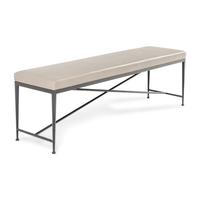 A Dessin Fournir Faux Leather Upholstered Steel Bench