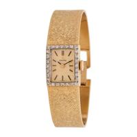 OMEGA, 14K YELLOW GOLD AND DIAMOND WRISTWATCH