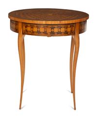 A Louis XV/XVI Transitional Style Marquetry Occasional Table