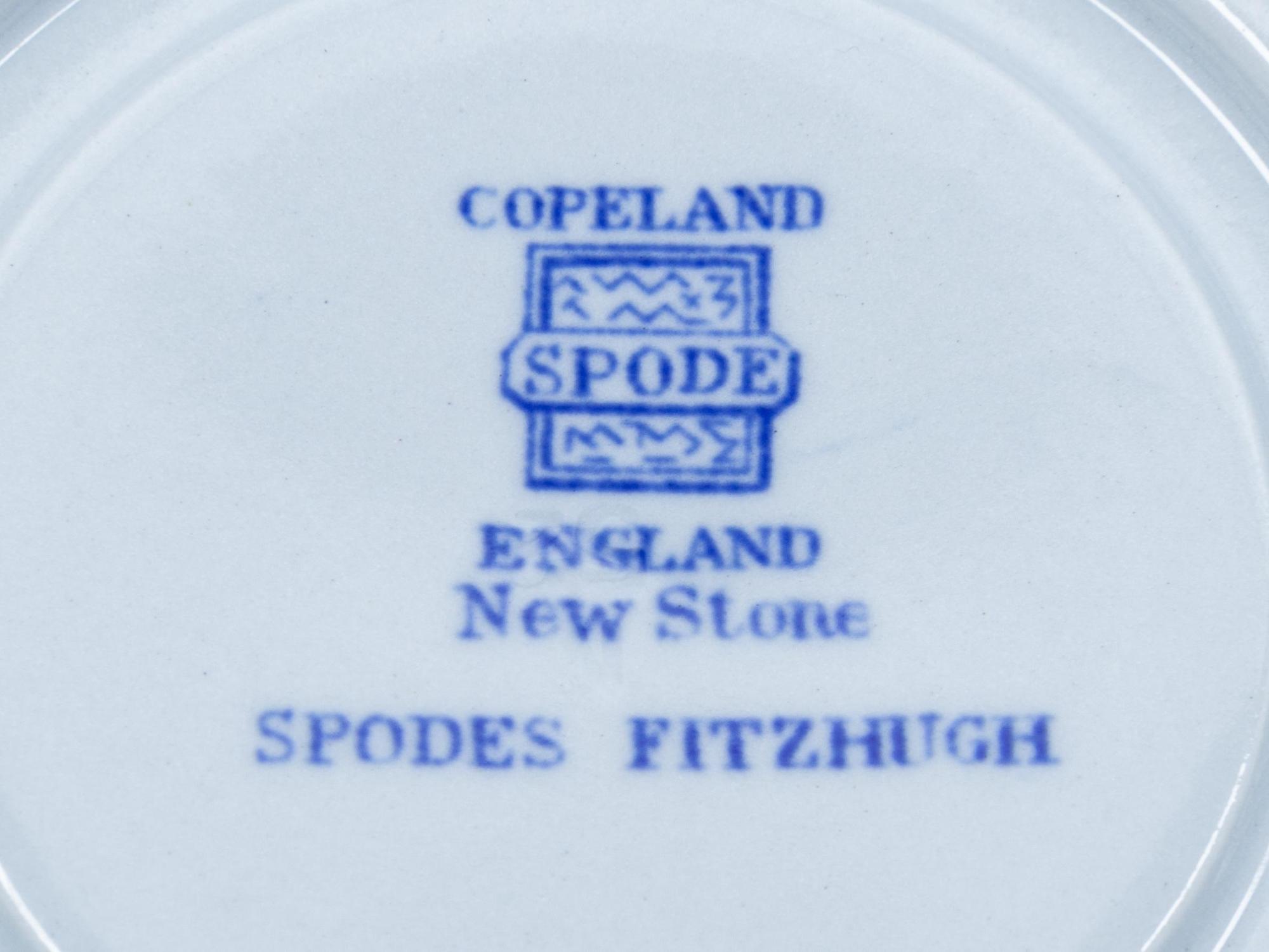 A Spode Transfer-Printed Blue and White Porcelain Part Dinner Service and Ten English Flow Blue Plates