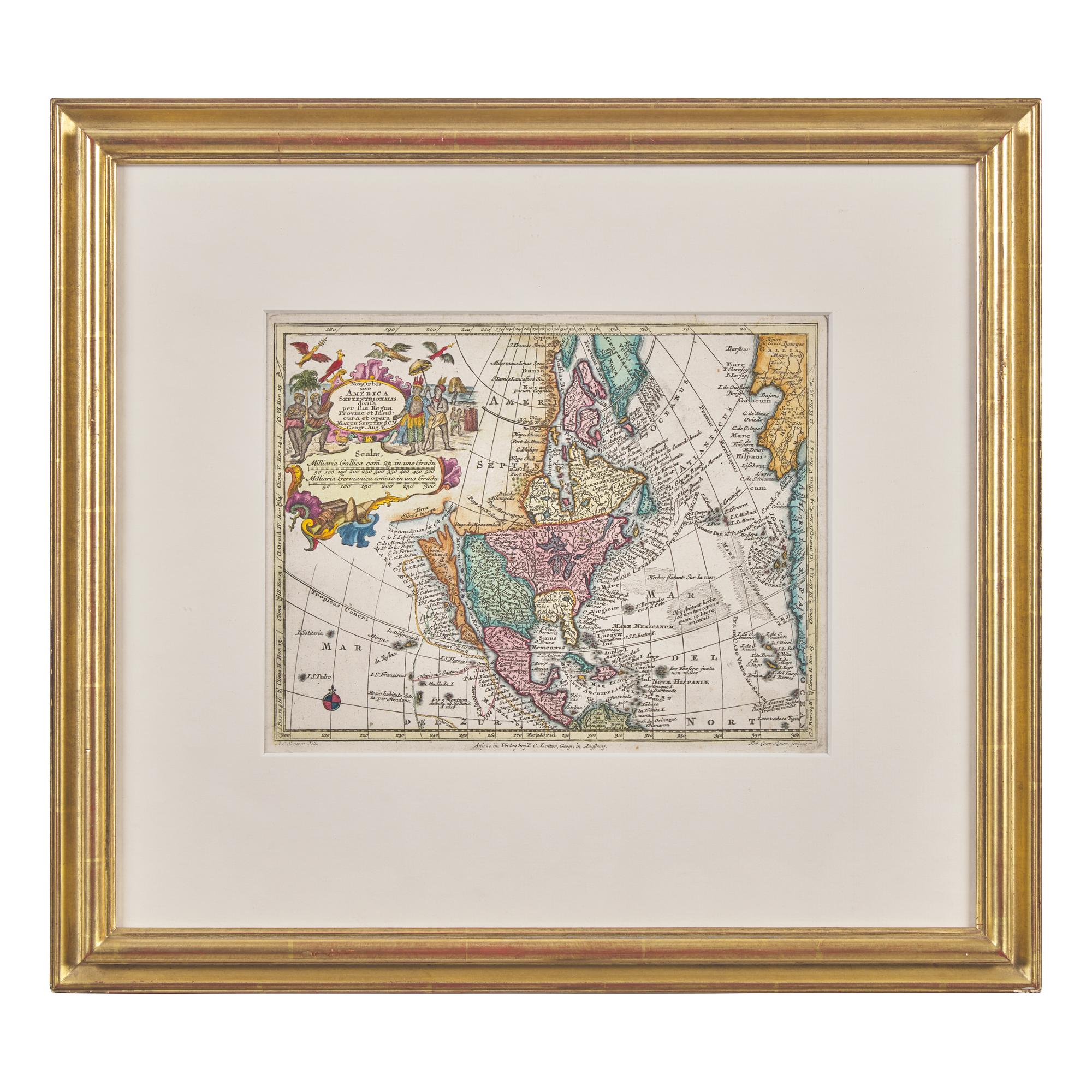 [Maps & Atlases] Lotter, Tobias Conrad. Nov Orbis sive America Septentrionalis divisa per sua Regna Provinc: et Insul: Cura et Opera