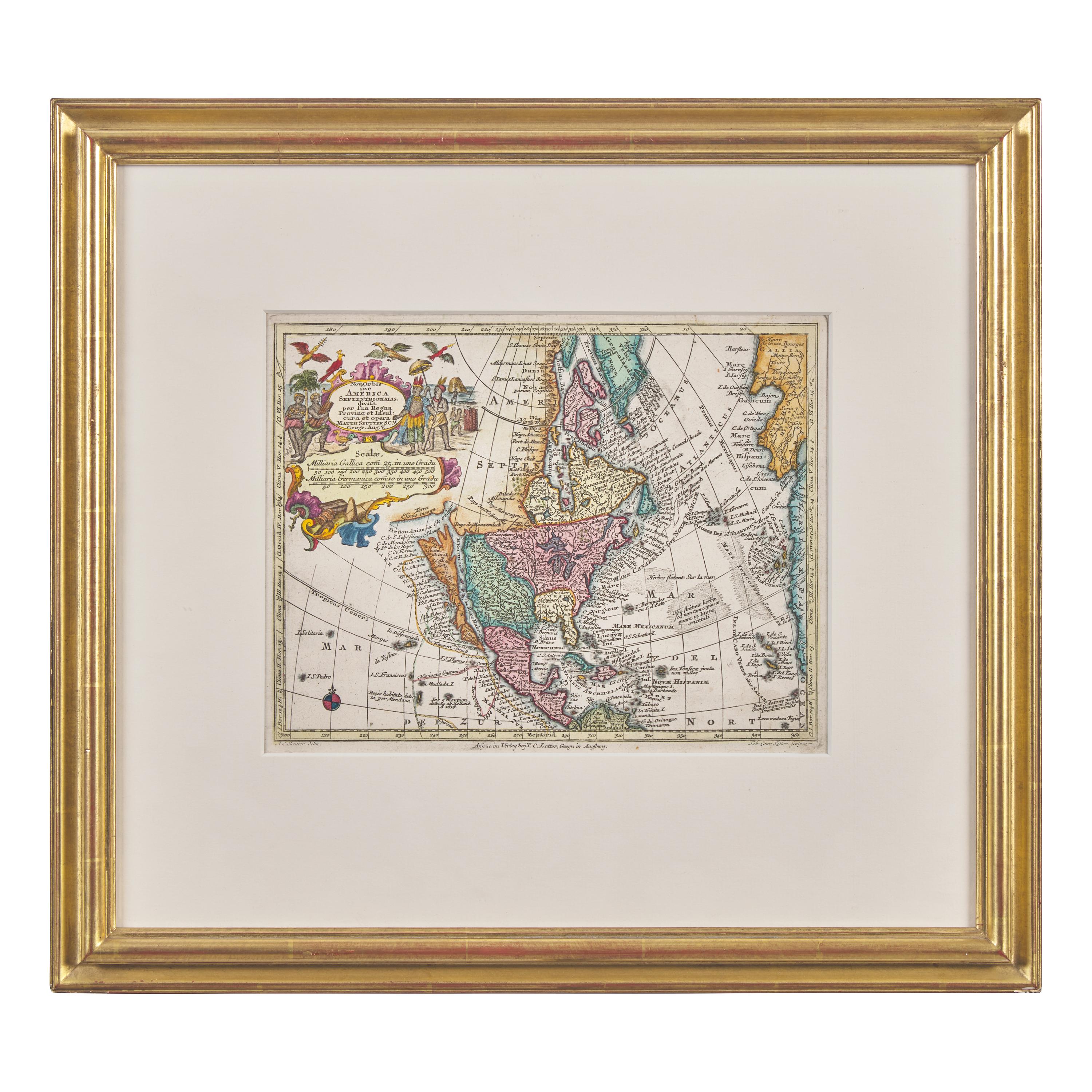[Maps & Atlases] Lotter, Tobias Conrad. Nov Orbis sive America Septentrionalis divisa per sua Regna Provinc: et Insul: Cura et Opera