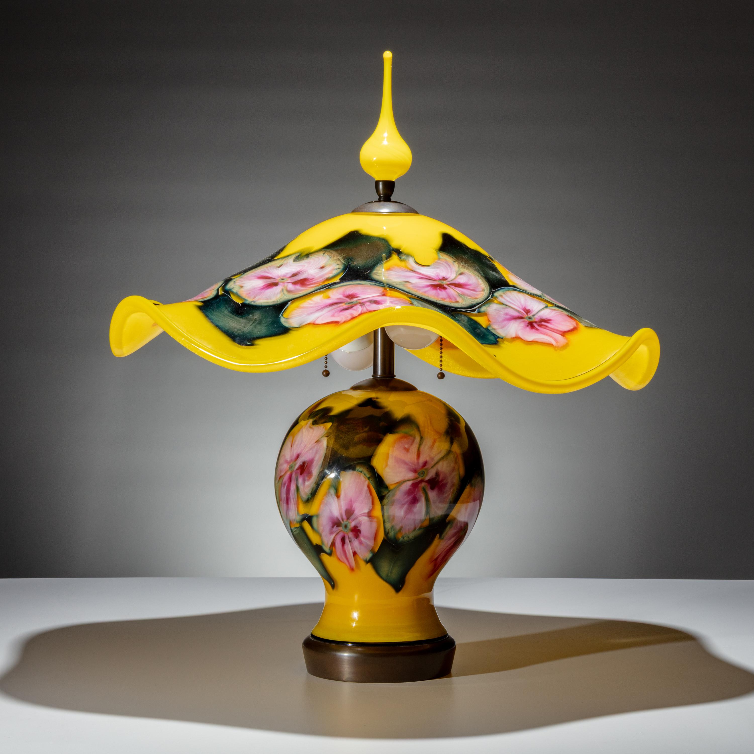 Charles Lotton (American, 1935–2021) — Table Lamp in Yellow Floral, 2000