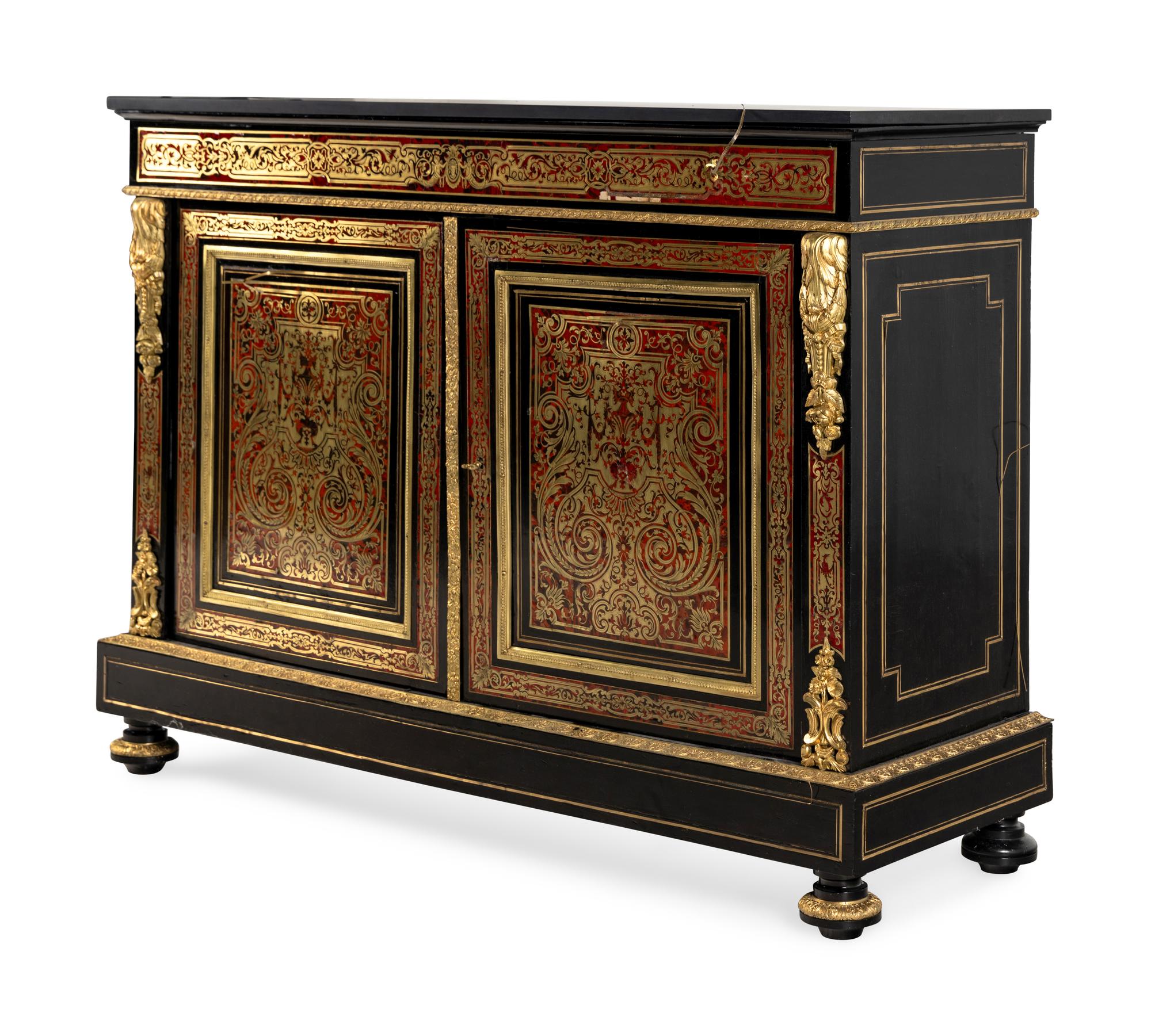 A Louis XIV Style Gilt Bronze Mounted Boulle Marquetry Cabinet
