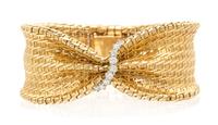 A Yellow Gold and Diamond Bracelet, 33.50 dwts.