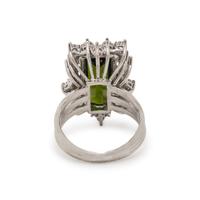 GREEN TOURMALINE AND DIAMOND RING