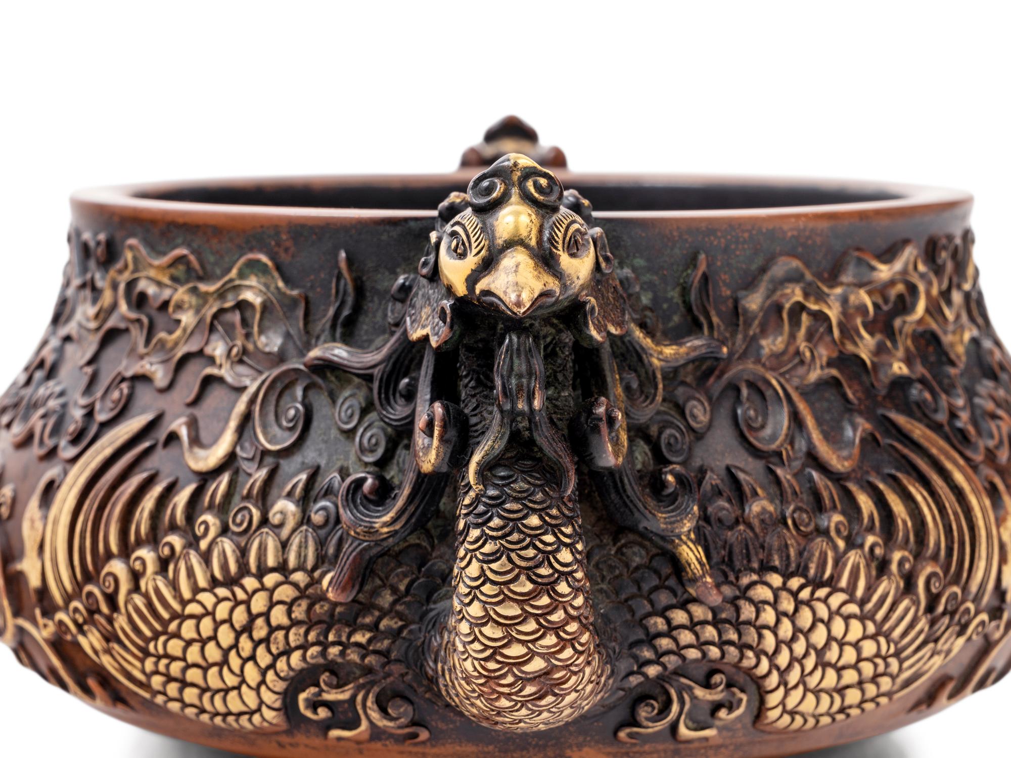 A Chinese Parcel-Gilt Bronze Incense Burner
