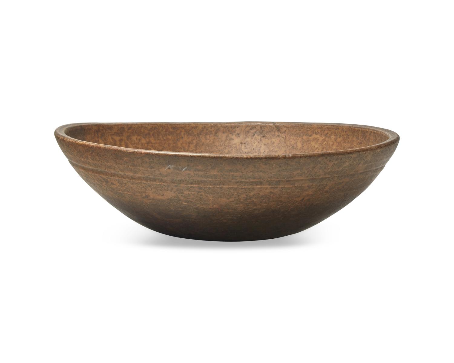 A Large Turned Burl Wood Bowl