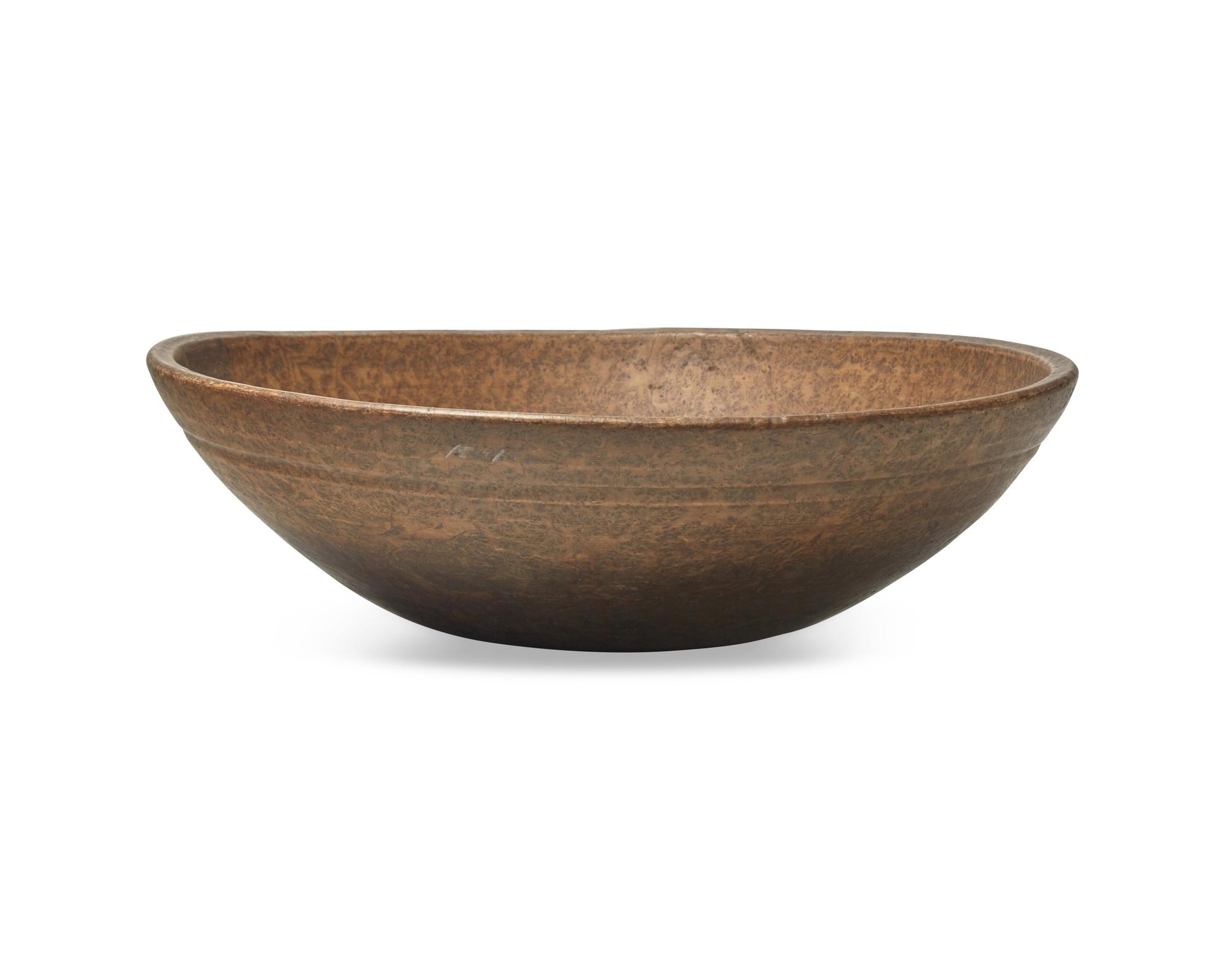 A Large Turned Burl Wood Bowl