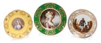 A Collection of Three Cabinet Plates Diameter of largest 10 3/4 inches.