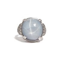 STAR SAPPHIRE AND DIAMOND RING