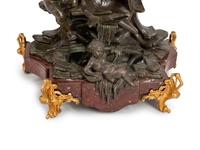 A French Patinated Bronze and Marble Mantel Clock — 19TH CENTURY