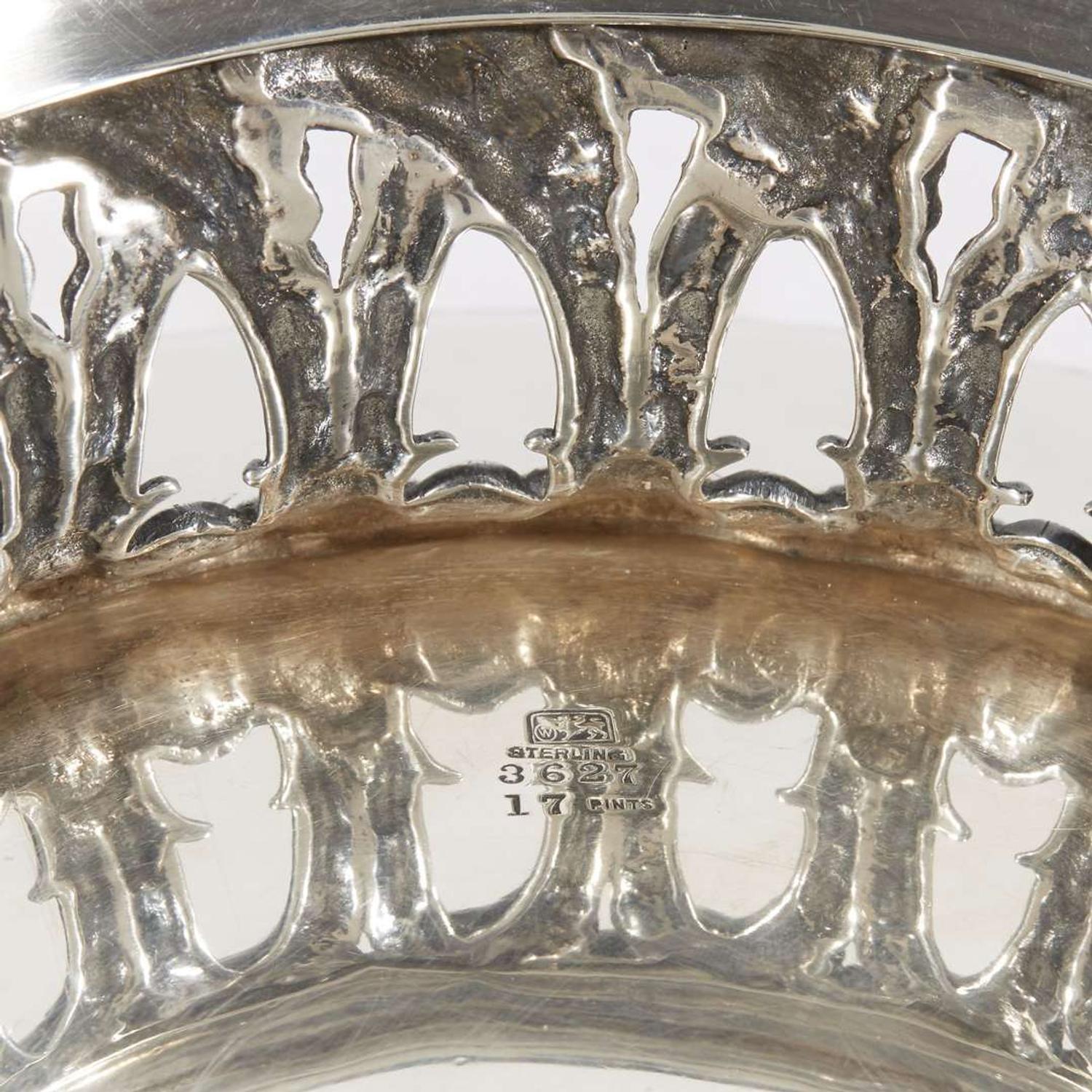 Sterling silver punch bowl of New York interest Whiting Mfg. Co., North Attleboro, MA, circa 1895