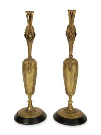 A Pair of Neoclassical Gilt Bronze Ewers — 19TH/20TH CENTURY