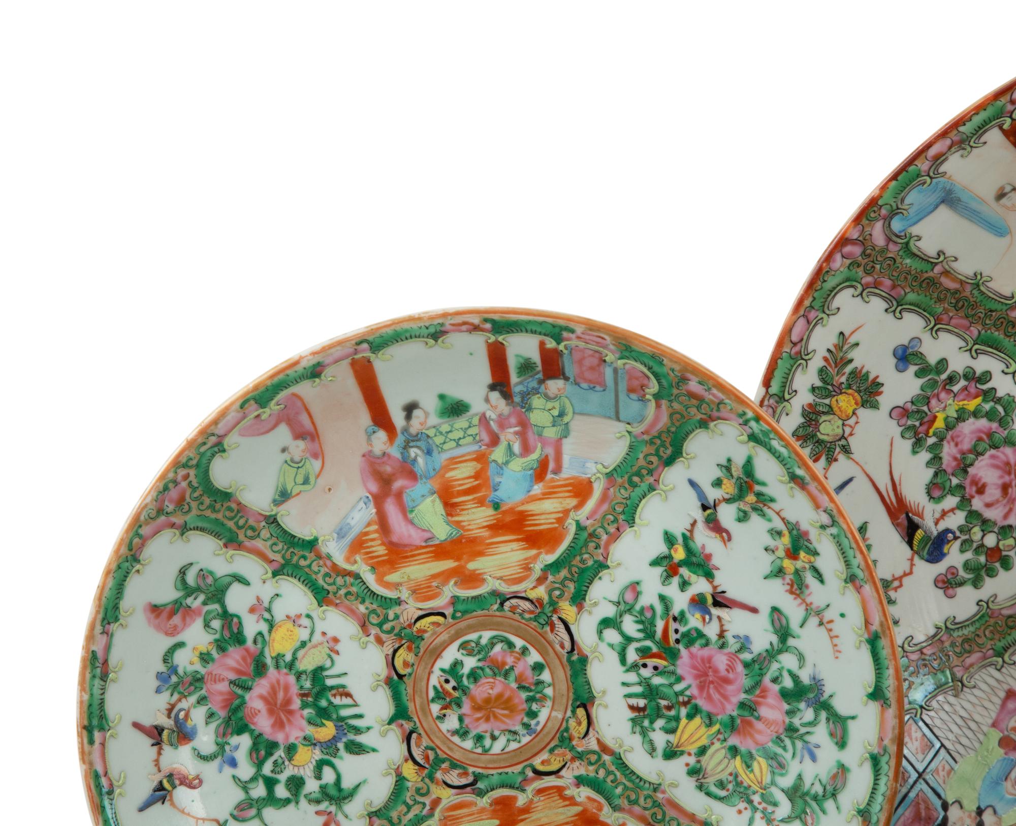 A Group of Chinese Export Rose Medallion Porcelain