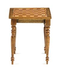 A Parquetry Games Table Height 2 3/8 x width 2 x depth 2 inches. — David Krupick, 1983