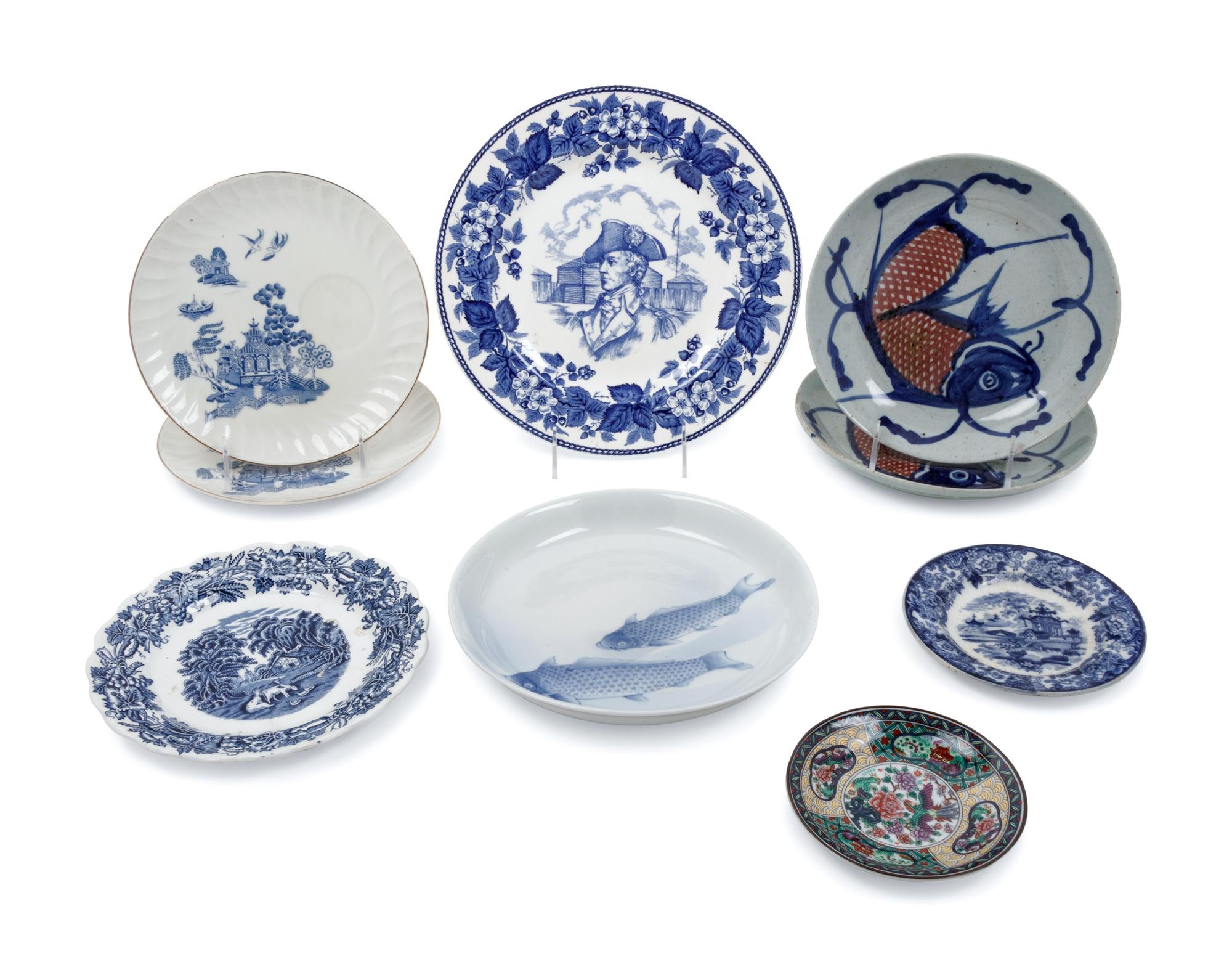 A Collection of Blue and White Porcelain Articles