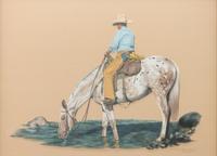 Cowboy in Blue Shirt