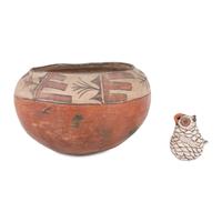 Zuni Owl and Zia Bowl
