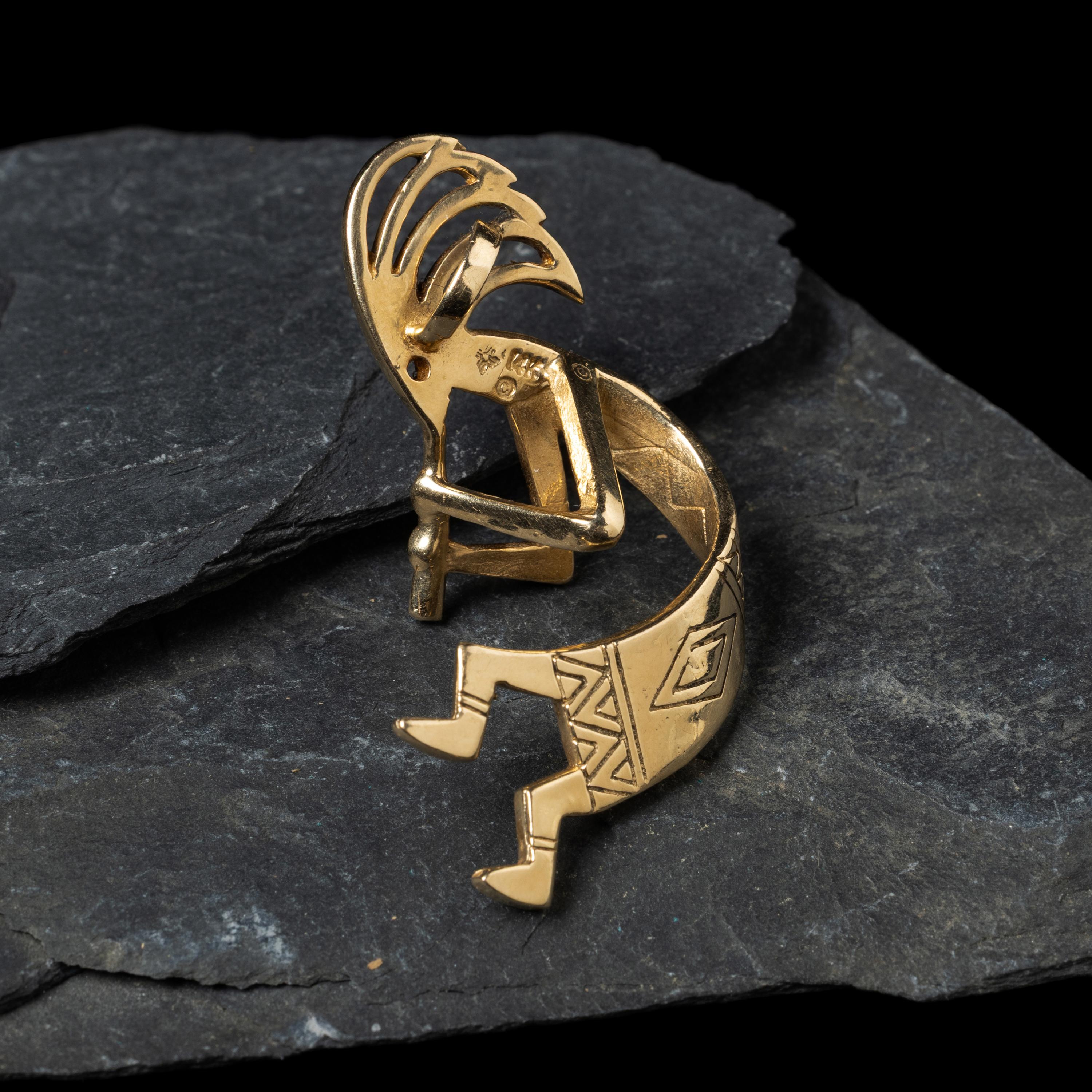Southwestern-style 14K Gold Kokopelli Pendant
