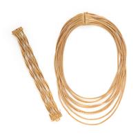 YELLOW GOLD MULTISTRAND NECKLACE AND BRACELET