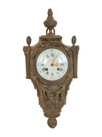 A Rango Freres Gilt Bronze Cartel Clock