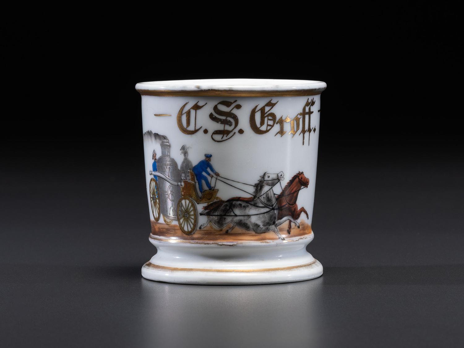 A Firefighter's Porcelain Occupational Shaving Mug