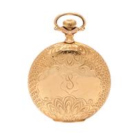 WALTHAM, 14K GOLD HUNTER CASE POCKET WATCH
