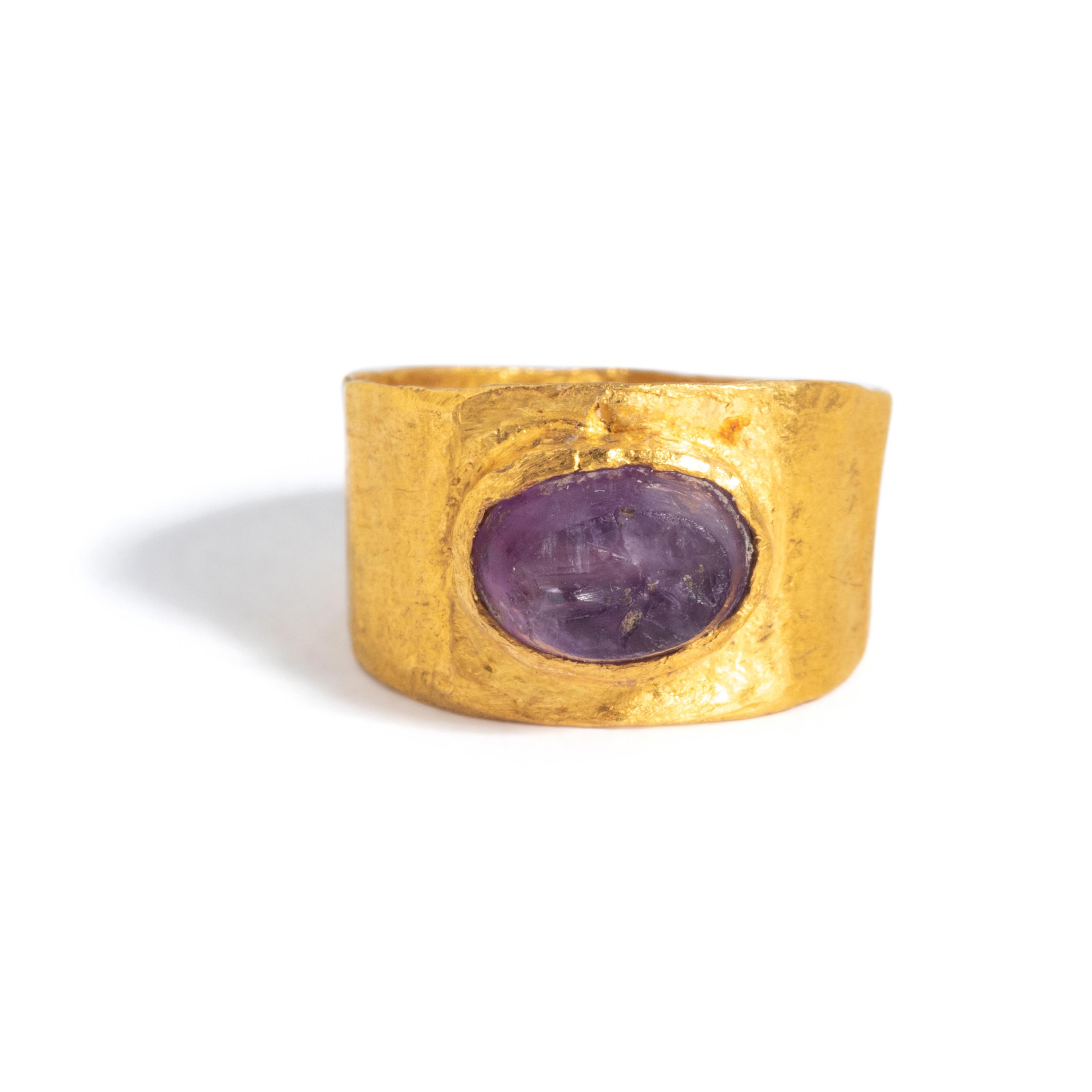 A Roman Gold and Ameythyst Child's Ring