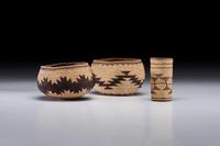 Basketry Bowls and Covered Bottle