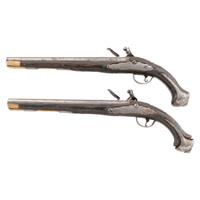 Pair of 19th Century Middle Eastern Flintlock Holster Pistols