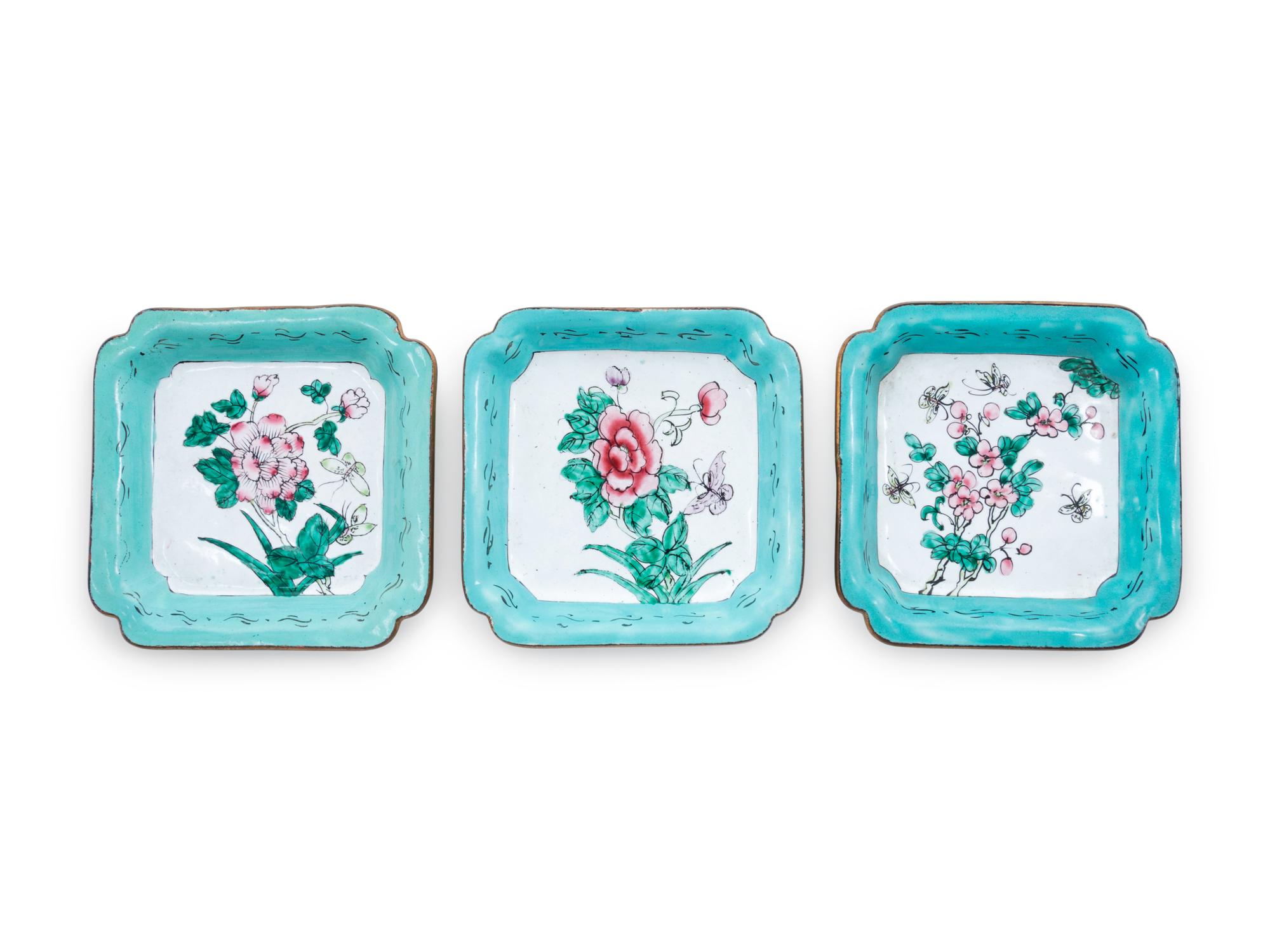 Thirteen Chinese Canton Enamel on Metal Articles