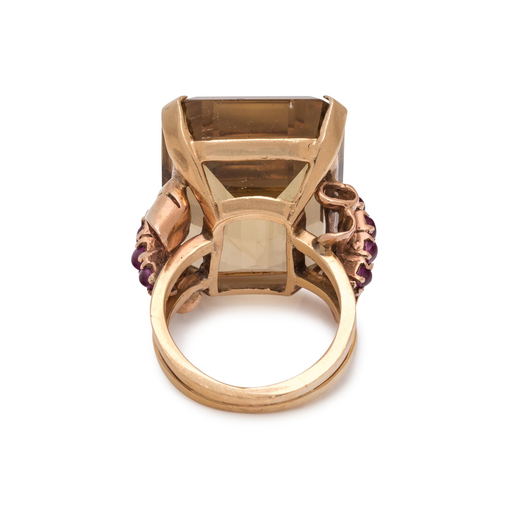 RETRO, CITRINE AND RUBY RING